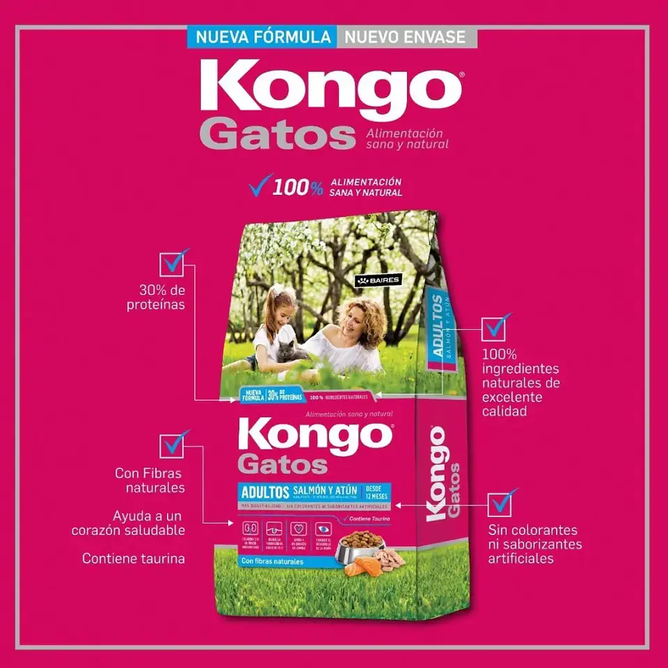 Kongo Alimento Gato Adulto 8kg Sabor Salmon Y Atun 3