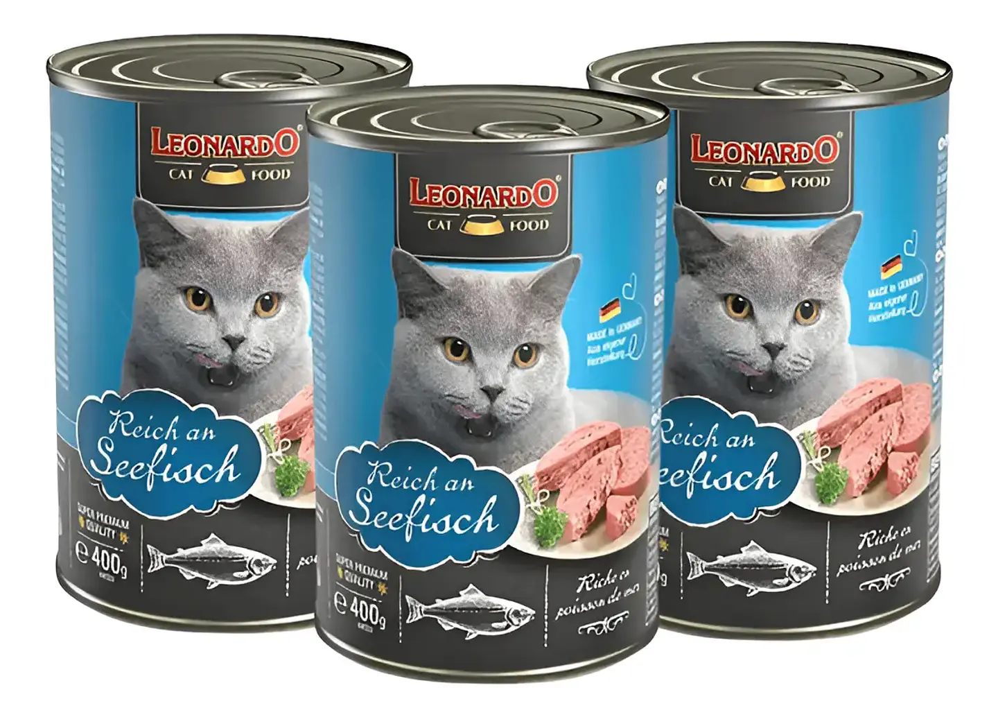 Leonardo 3 Latas Pescado-gato Adulto-400 Gr C/u 1
