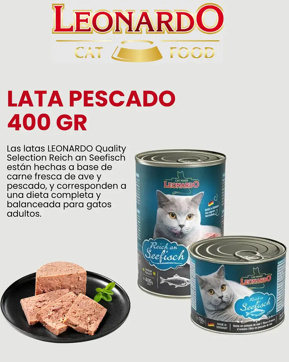Leonardo 3 Latas Pescado-gato Adulto-200 Gr C/u 2