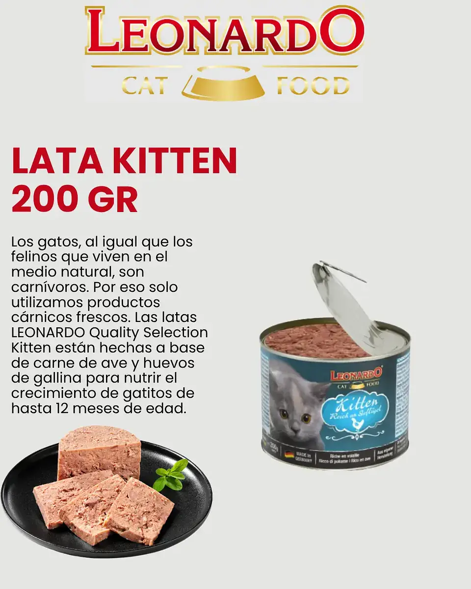 Leonardo Qs Kitten -gatitos Hasta 12 Meses-200 Gr 2