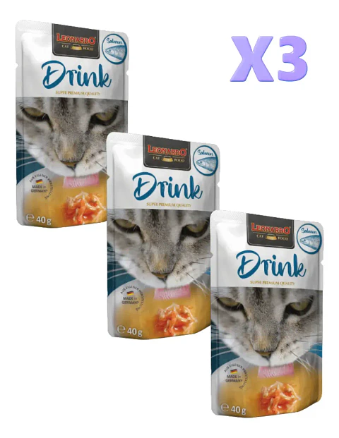 Leonardo 3 Sachets- Snack Gatos-salmón- 120 Grs