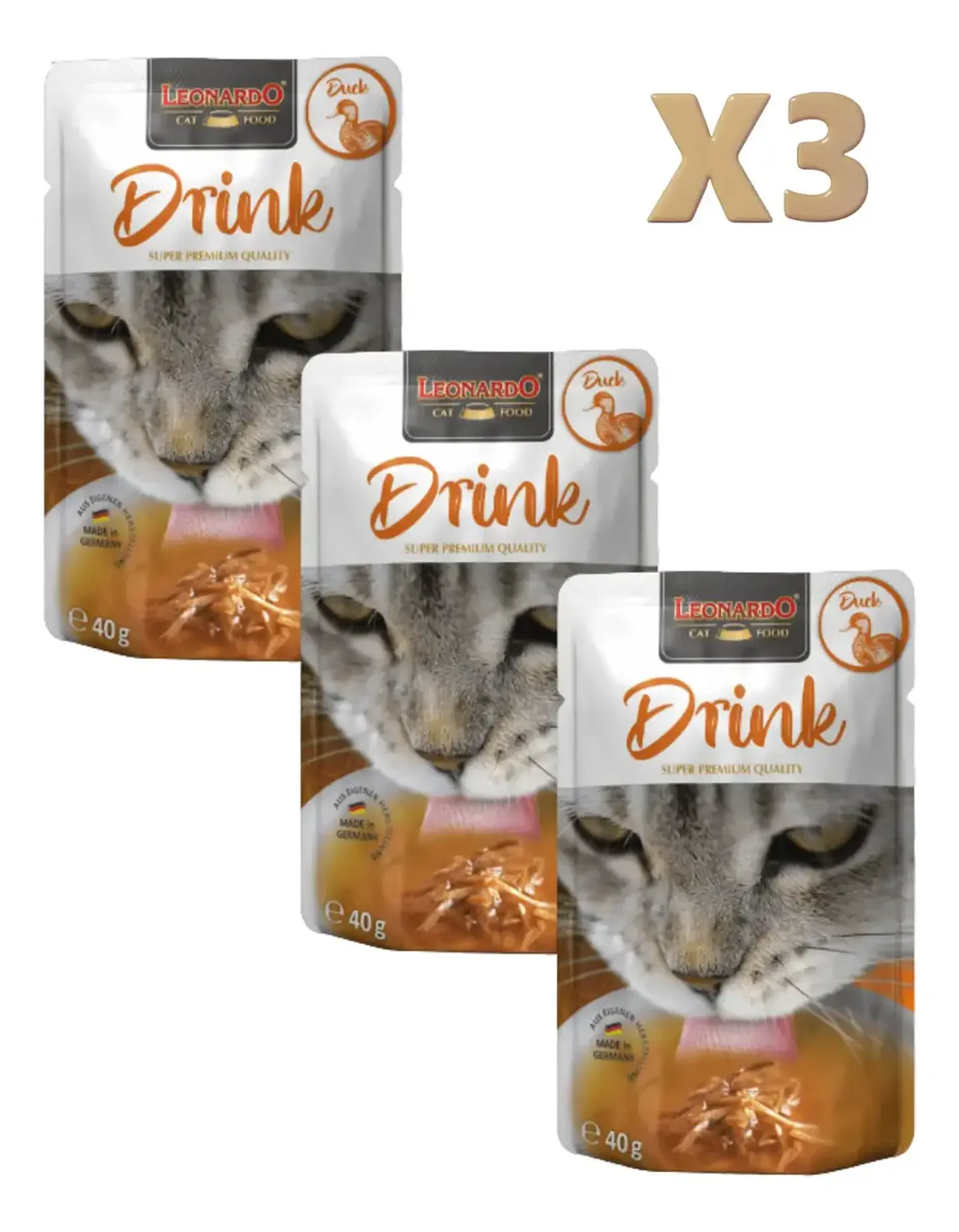 Leonardo 3 Sachets- Snack Gatos-pato- 120 Grs 1