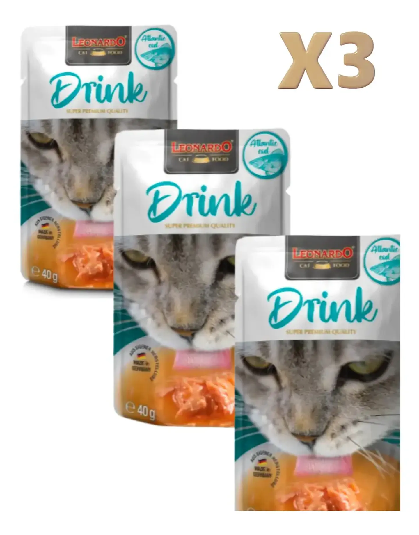 Leonardo 3 Pack Drink Atlantic Cod-40 Gr C/u- Sabor Bacalao. 1