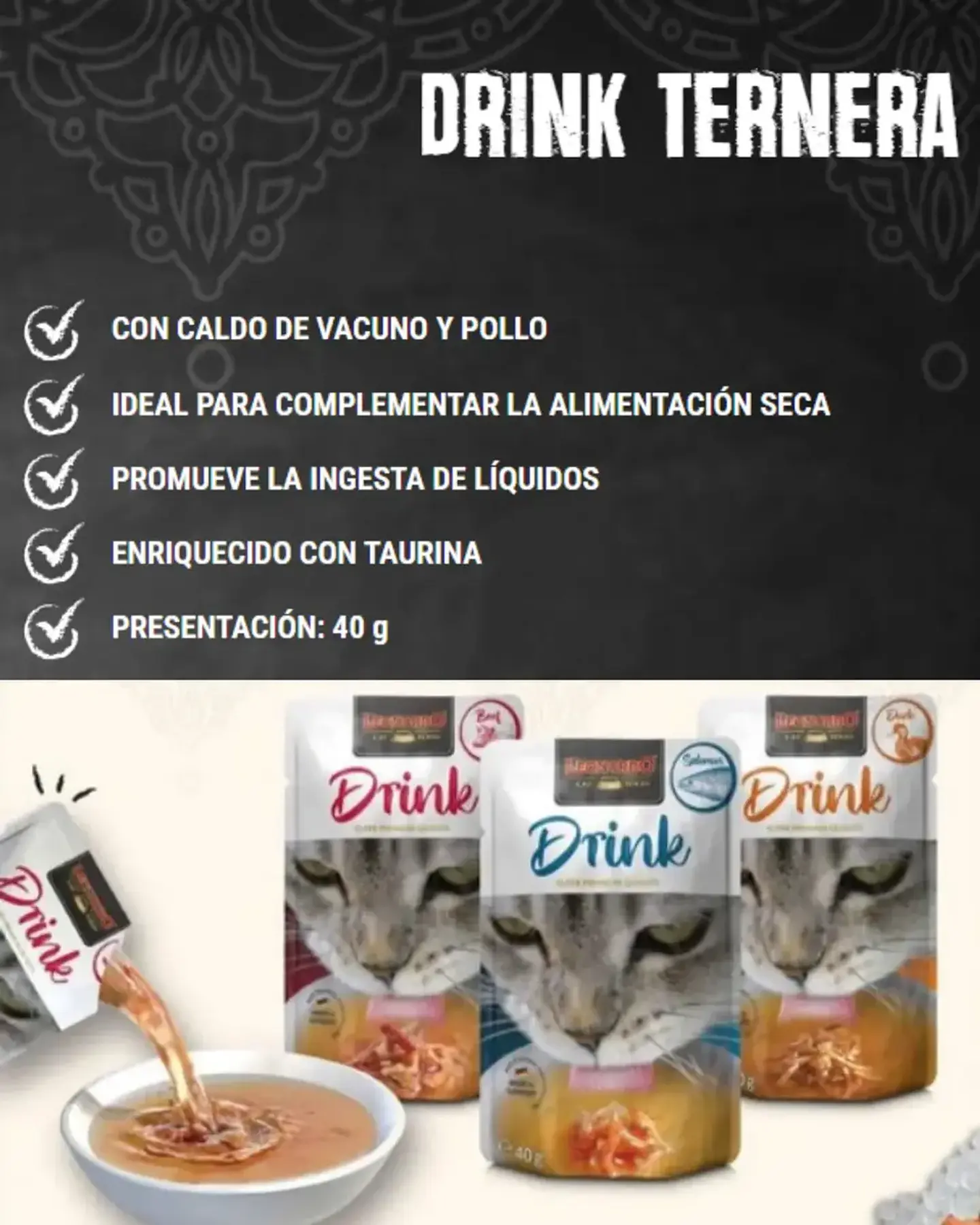 Leonardo 3 Sachets- Snack Gatos-sabor Tenera (beef)- 120 Grs 3