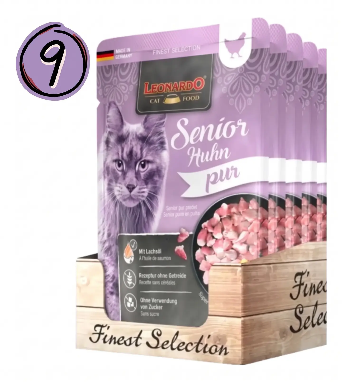 Leonardo Pack 9 Sachets Senior Fs- Sabor Ave- 85 Gr C/u. 1
