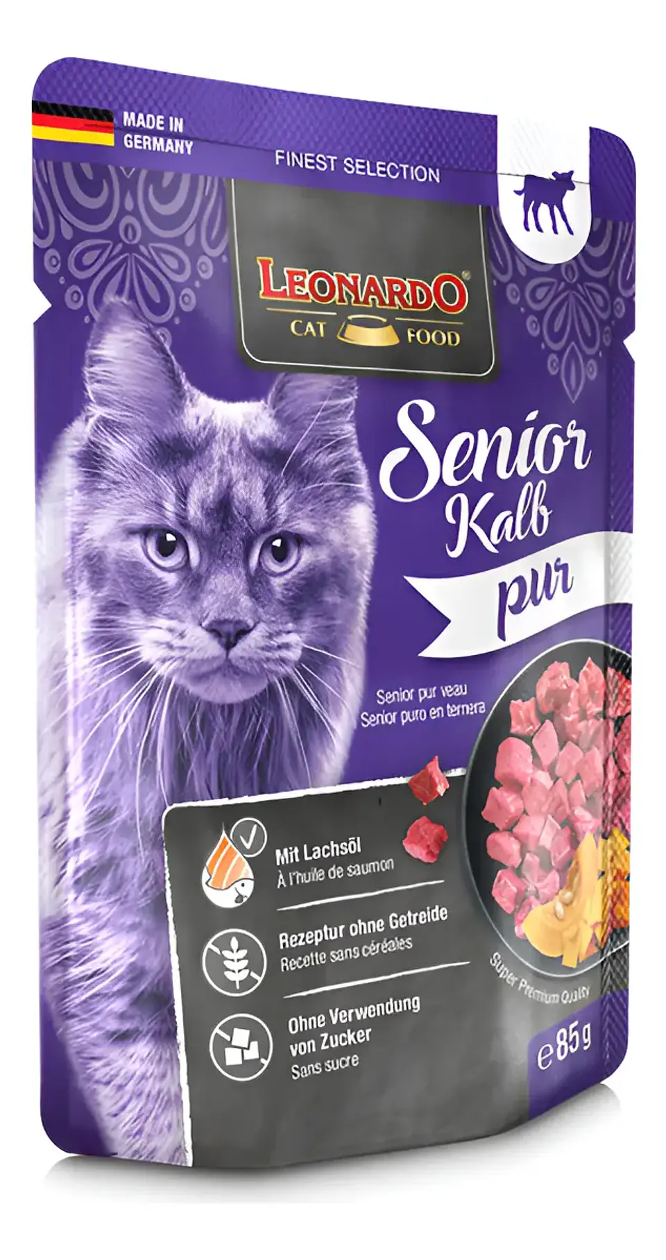 Leonardo Comida Húmeda Gato Senior Sabor Ternera 85g 1