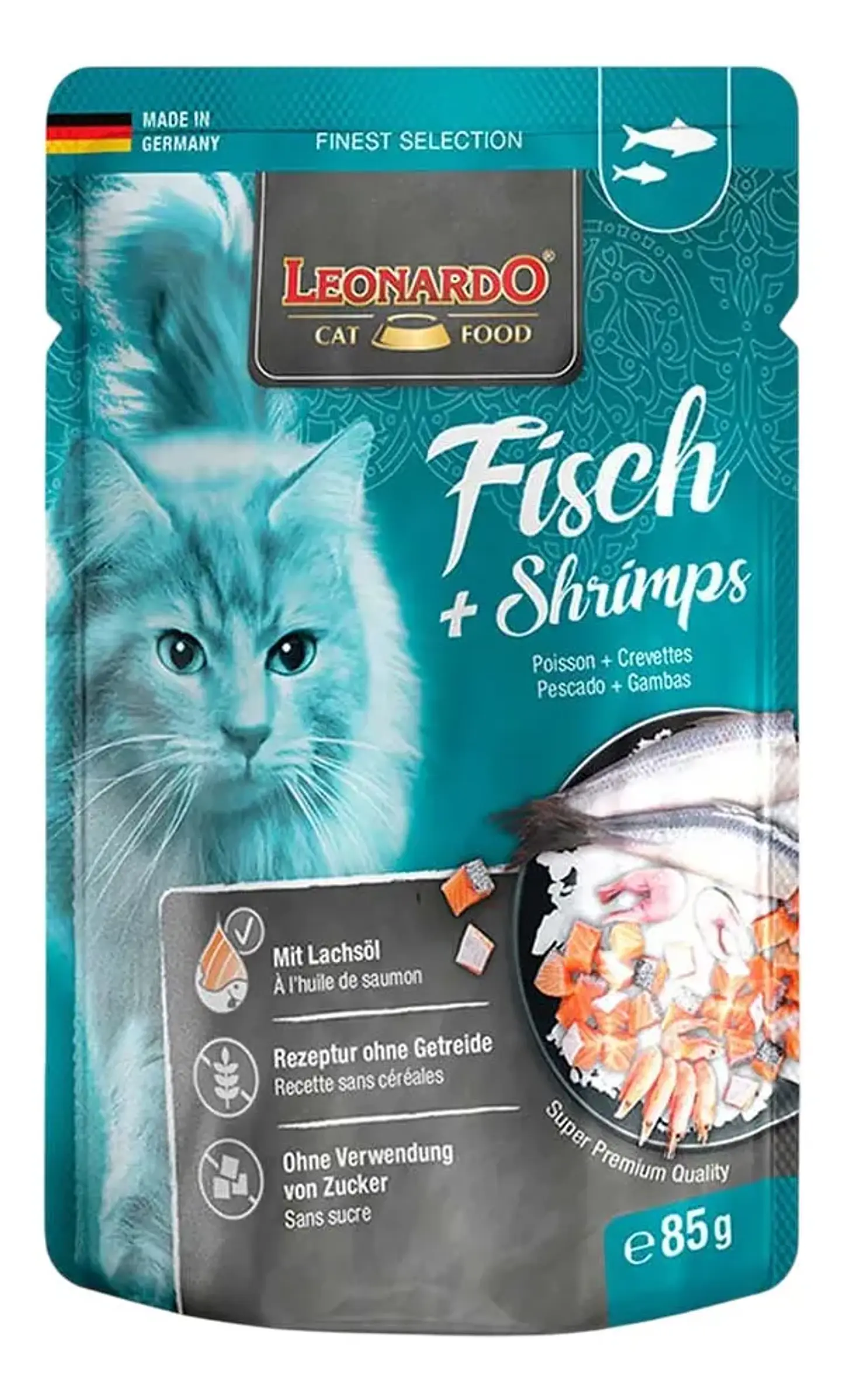 Leonardo Pouch-gato-sabor Pescado Camarones-85 Gr C/u 1