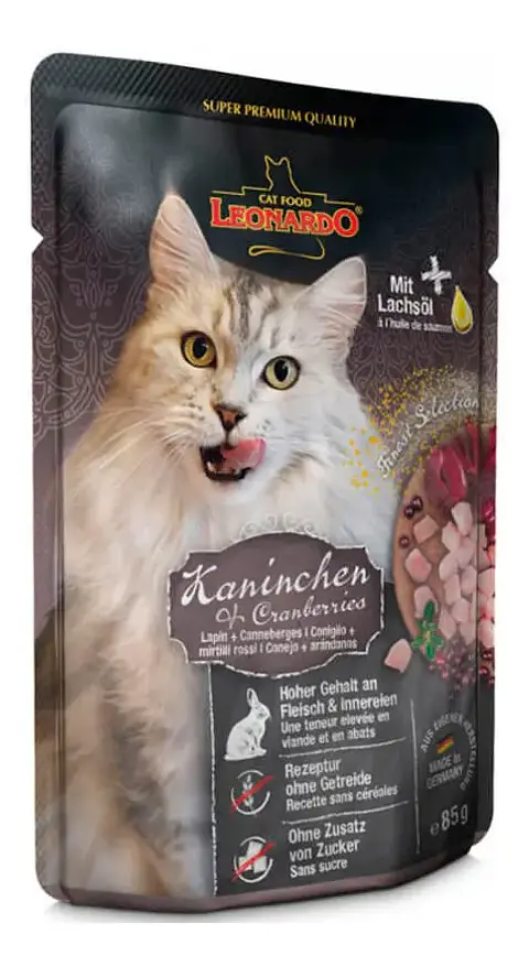 Leonardo Comida Húmeda Gato Quality Selection Conejo Arándano 85g