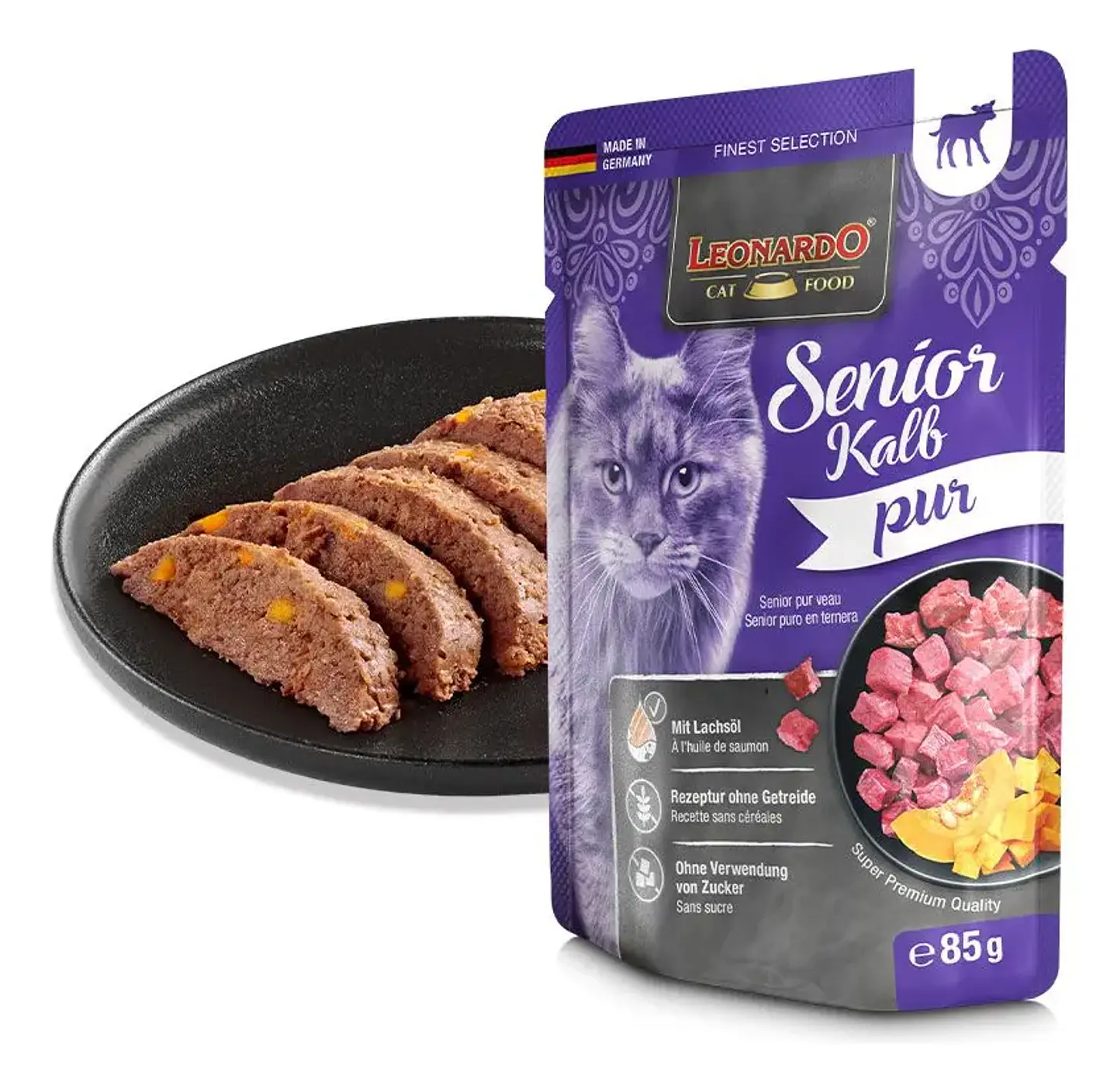 Leonardo Comida Húmeda Gato Senior Sabor Ternera 85g 2