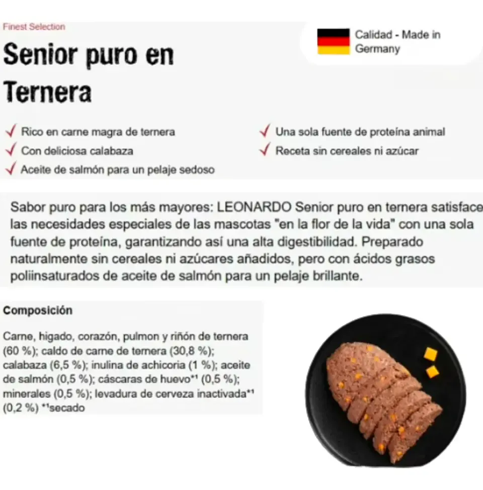 Leonardo Pack 9 Sachets Senior Fs- Sabor Ternera- 85 Gr C/u. 2