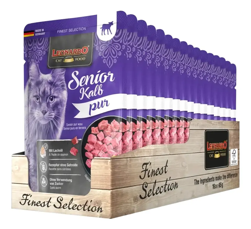 Leonardo Comida Húmeda Gato Senior Sabor Ternera 85g 3