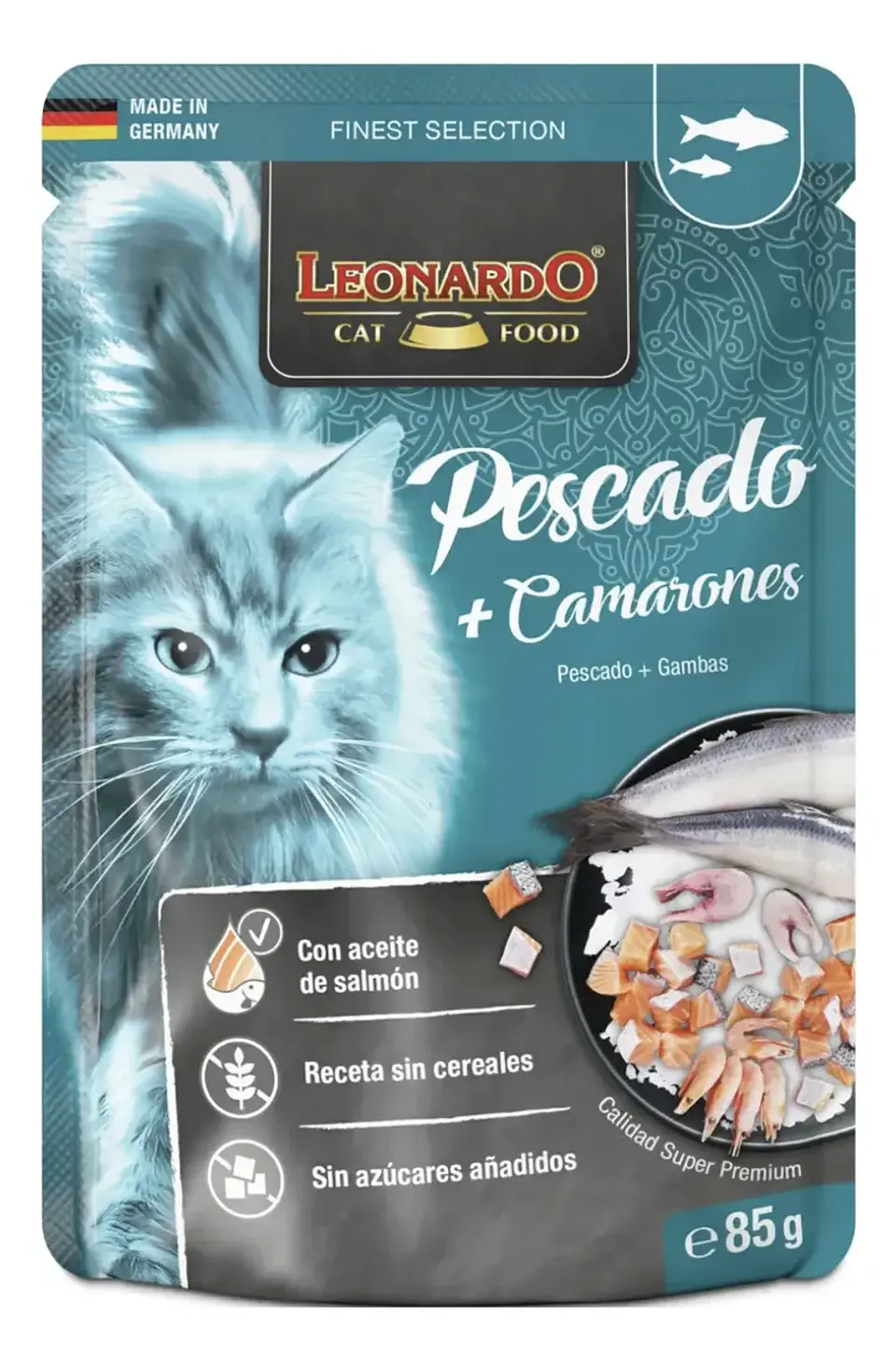 Leonardo Pack 9 Pouch Gato-sabor Pescado Gambas-85 Gr C/u 3