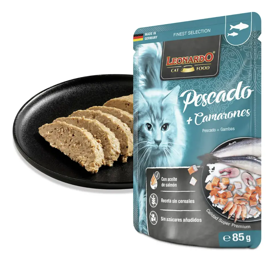 Leonardo Pack 9 Pouch Gato-sabor Pescado Gambas-85 Gr C/u 4