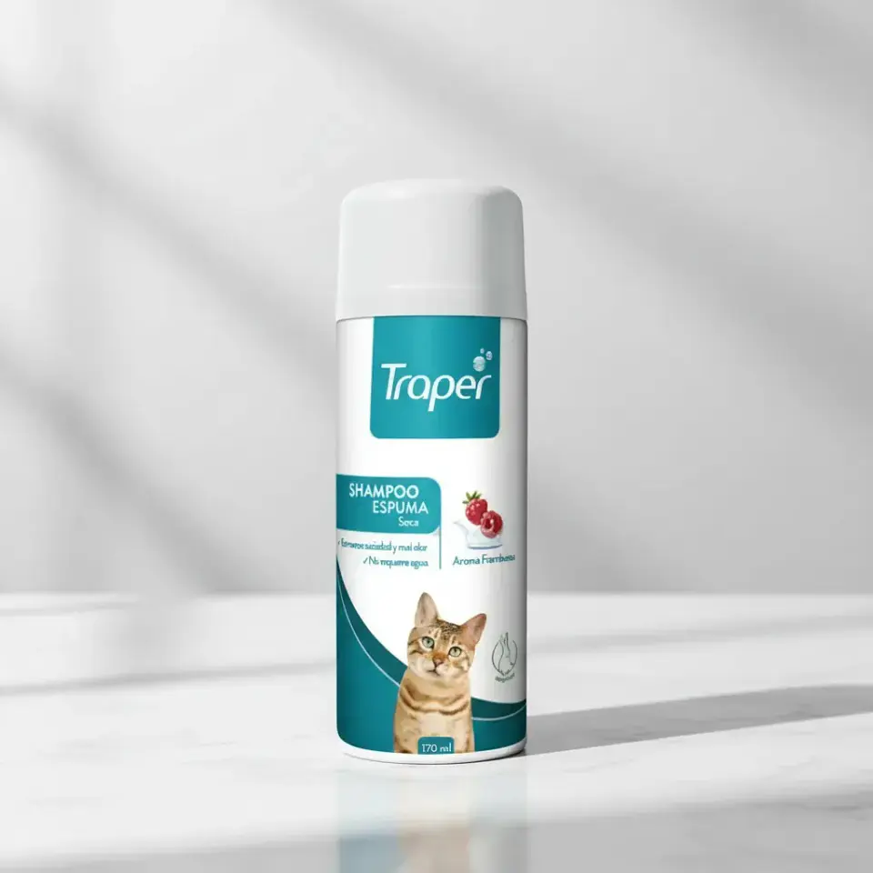 Traper Shampoo Espuma Seca Para Gato Aroma Frambuesa 170ml 1