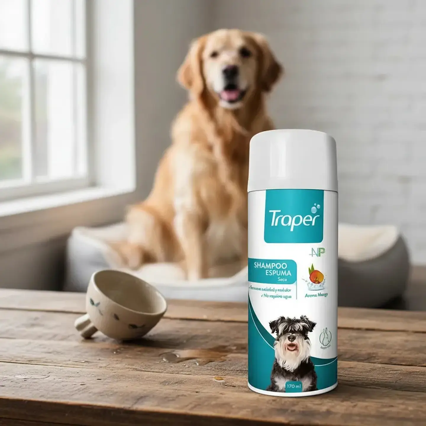 Traper Shampoo Espuma Seca Para Perro Baño En Seco 170ml Np Fragancia Mango 5