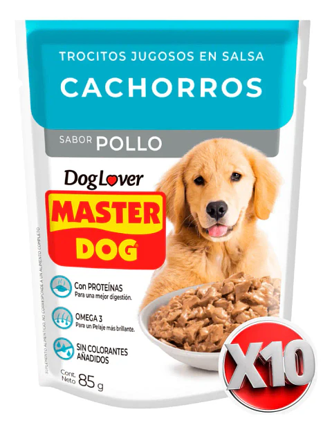 Master Dog 10 Sachets - Cachorros - Sabor Pollo 9.47 Kg