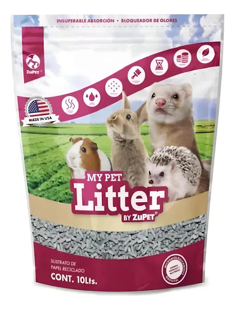My Pet Sustrato Litter-papel Reciclado-exóticos-10 Litros