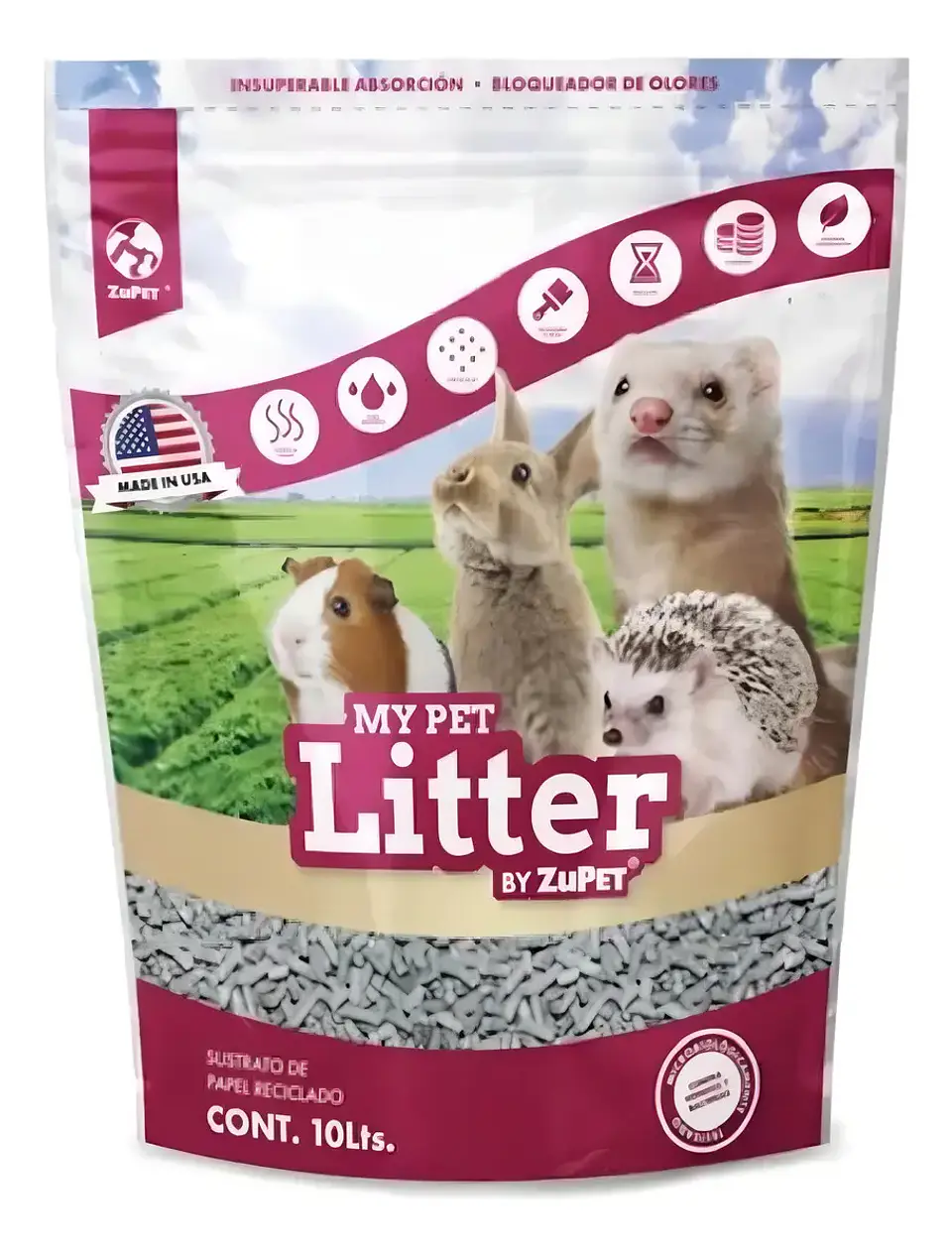 My Pet Sustrato Litter-papel Reciclado-exóticos-10 Litros 1
