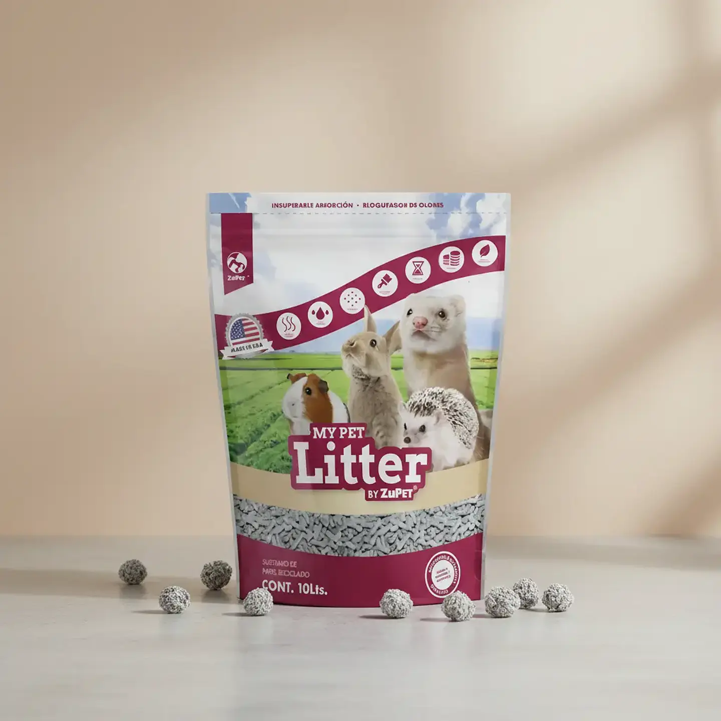 My Pet Sustrato Litter-papel Reciclado-exóticos-10 Litros 2