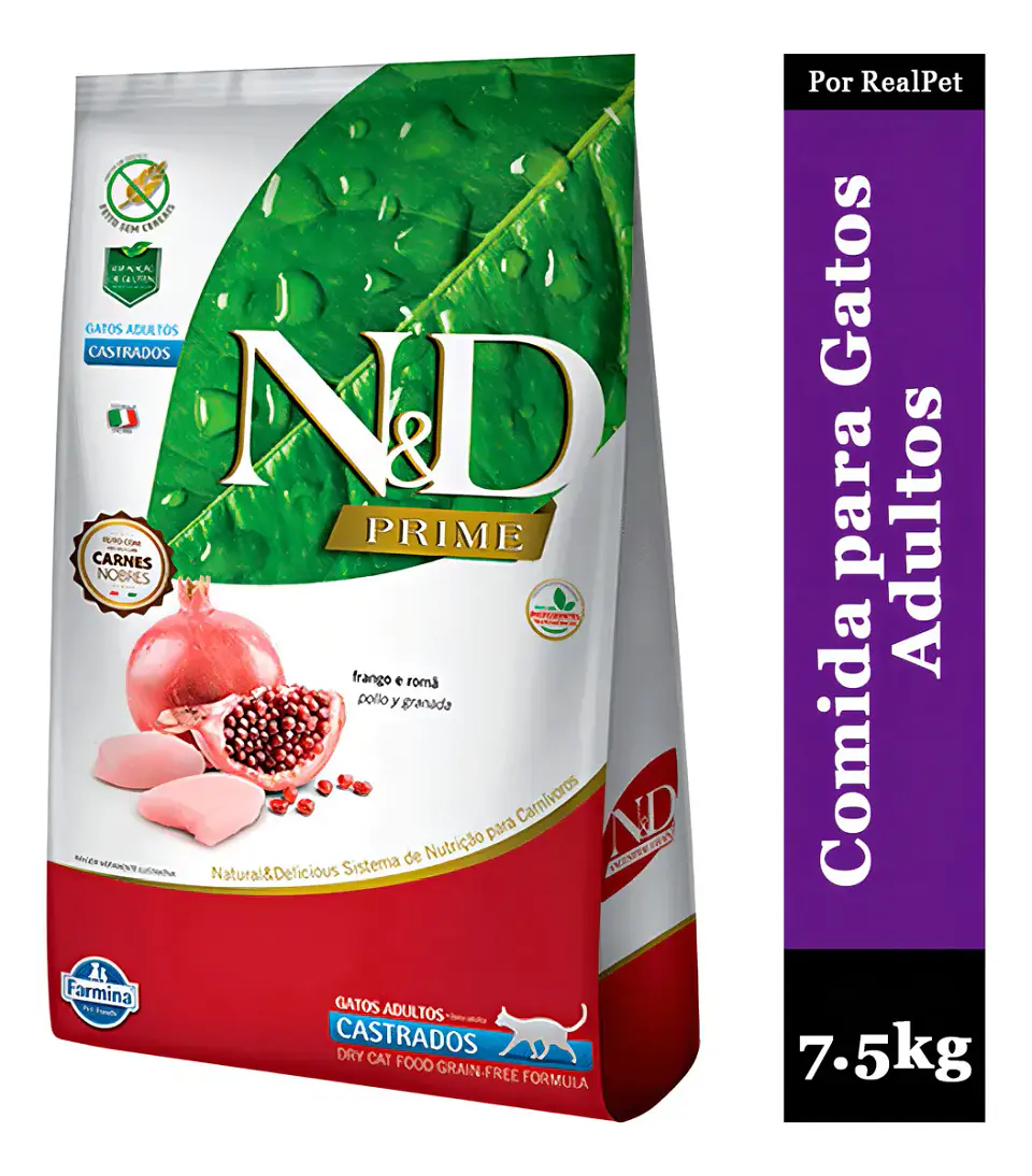 N&d Prime Grain Para Gato Adulto Castrados Pollo Granada 7.5kg 3