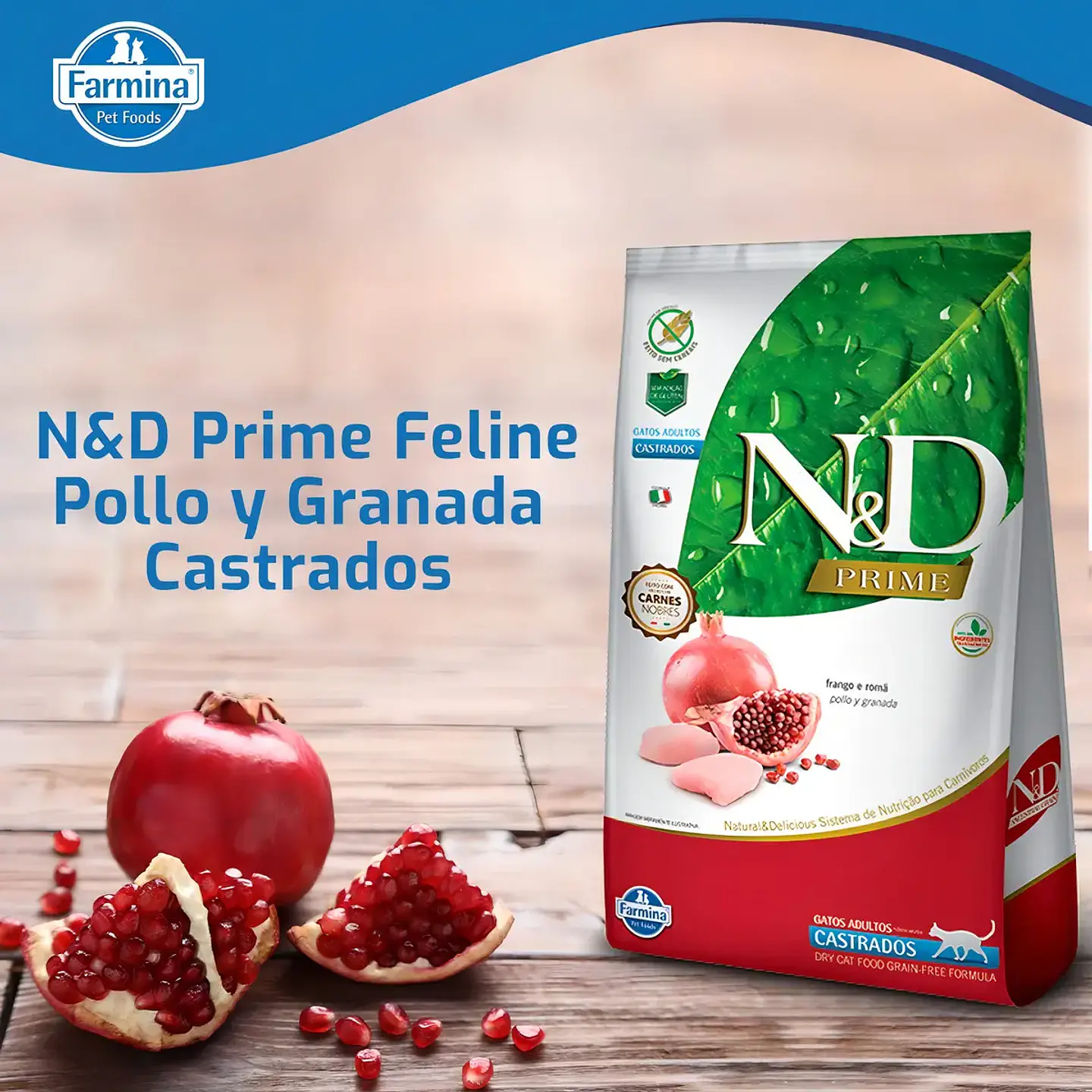 N&d Prime Grain Para Gato Adulto Castrados Pollo Granada 7.5kg 5