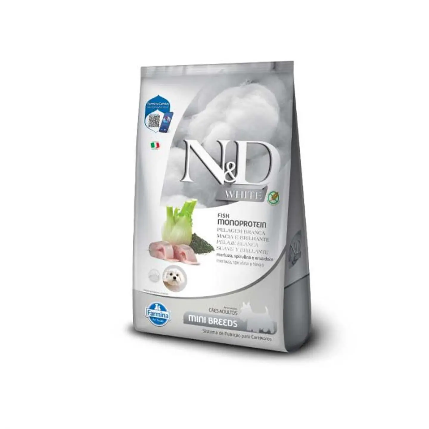 N&d White Espirulina Grain Free Para Perro Adulto Mini Con Merluza 2 Kg 1