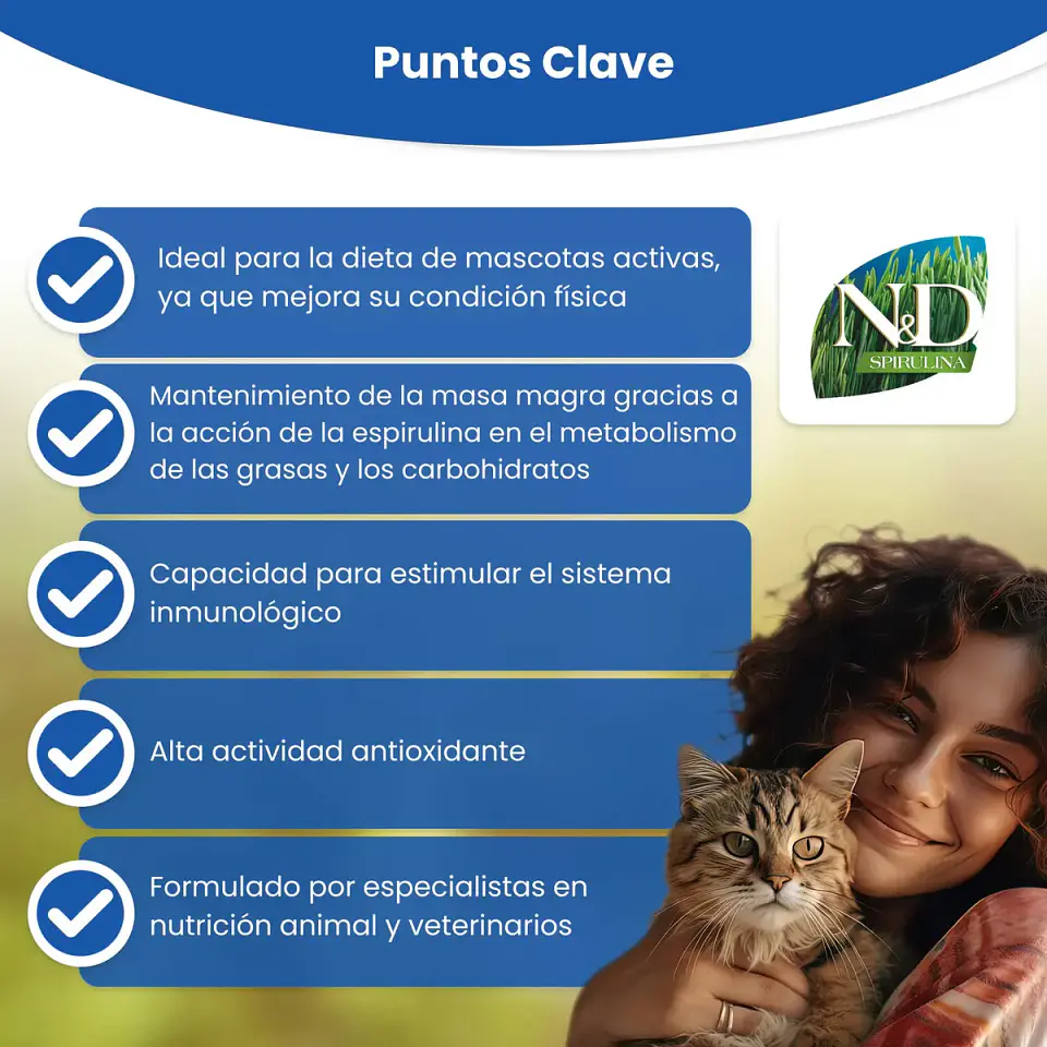 N&d Espirulina Gato Adulto -1,5 Kg. 5