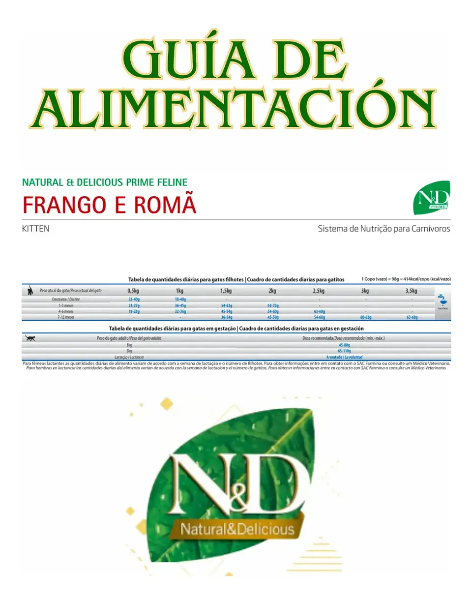N&d Prime Kitten - Sabor Pollo Y Granada - 7,5 Kg - Gatitos 5