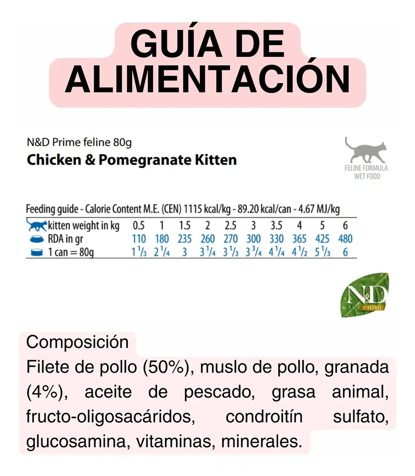N&d 3 Latas Kitten - Pollo Y Granada - 70 Gr C/u 3