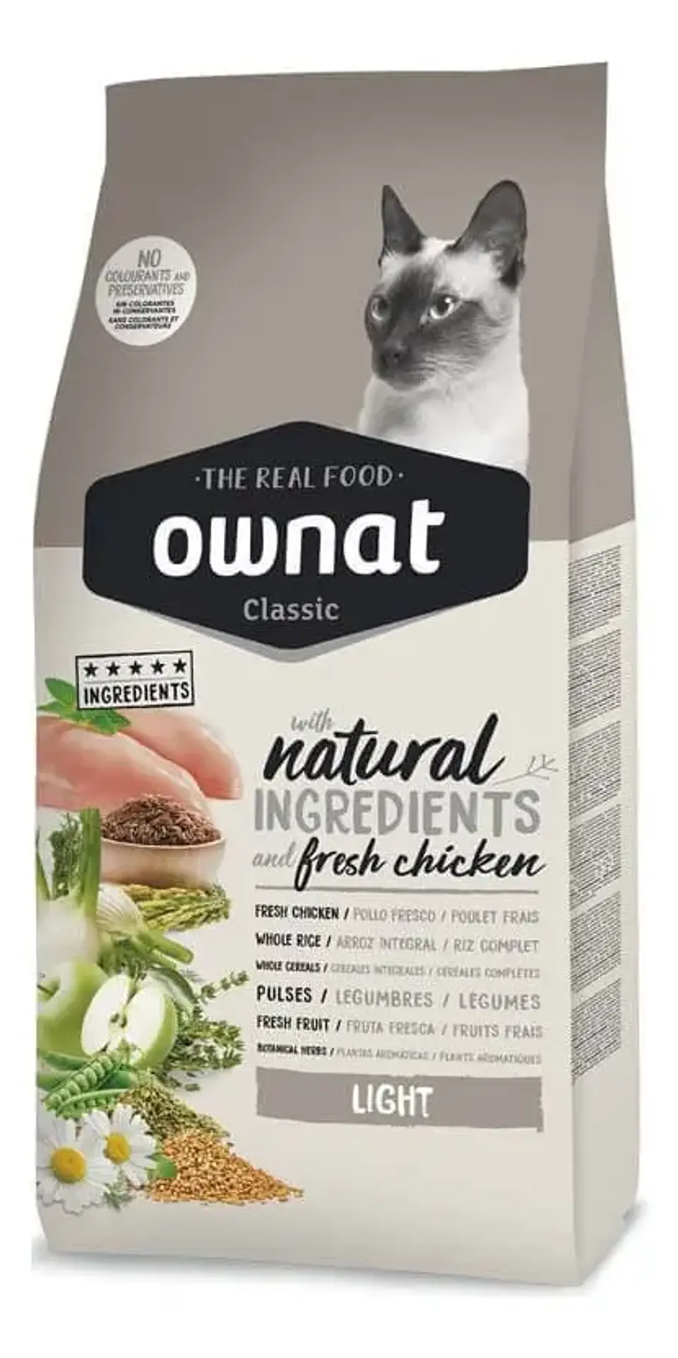 Ownat Classic Light Alimento Seco Para Gatos Control De Peso 1.5kg 1