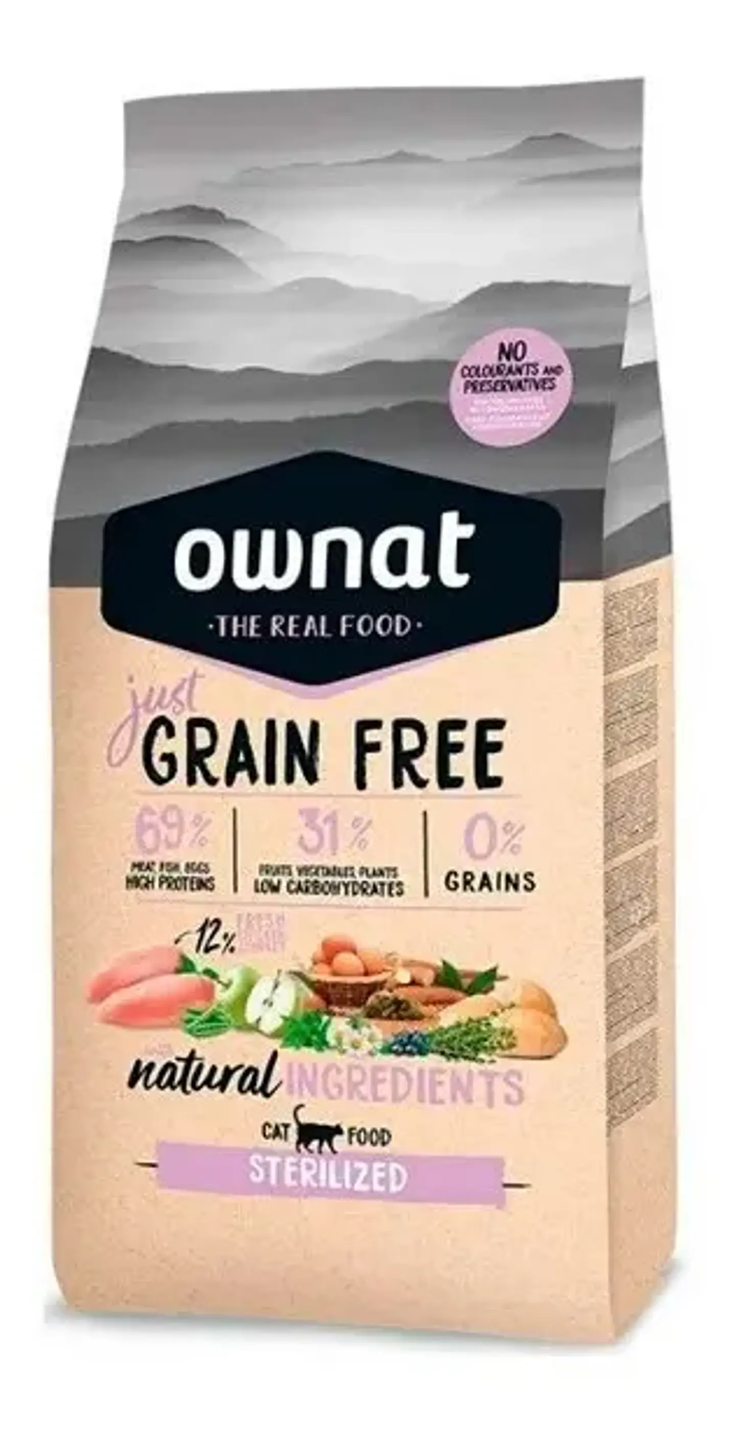 Ownat Alimento Grain Free Gatos Esterilizados 1 Kg Pethome 1