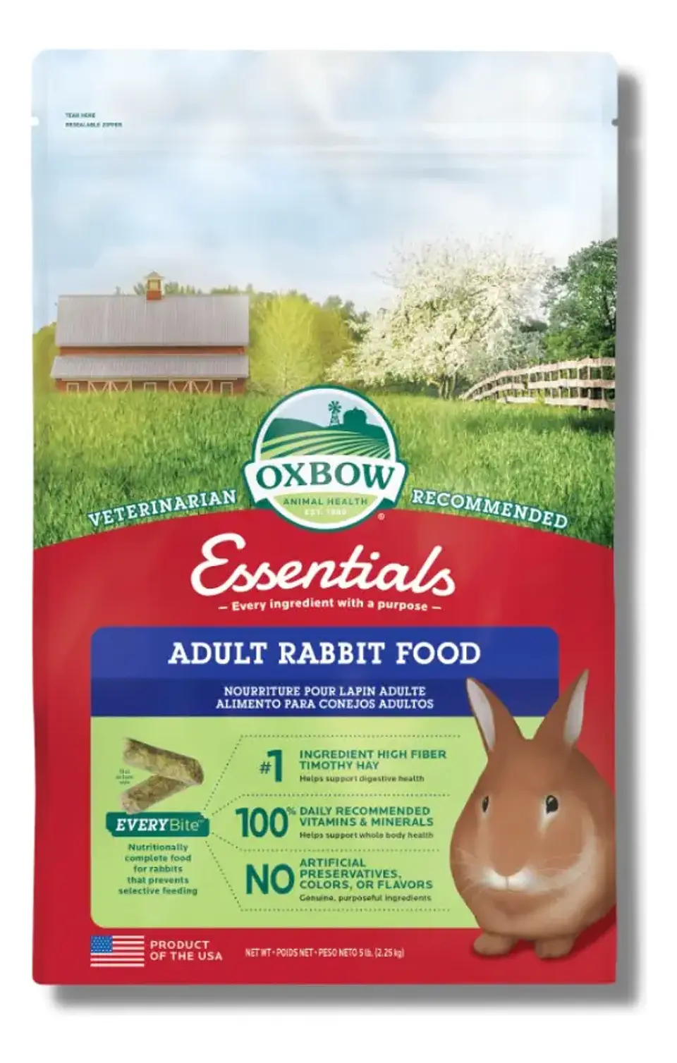 Oxbow Essentials Adult Rabbit Diet 2,25 Kg 1