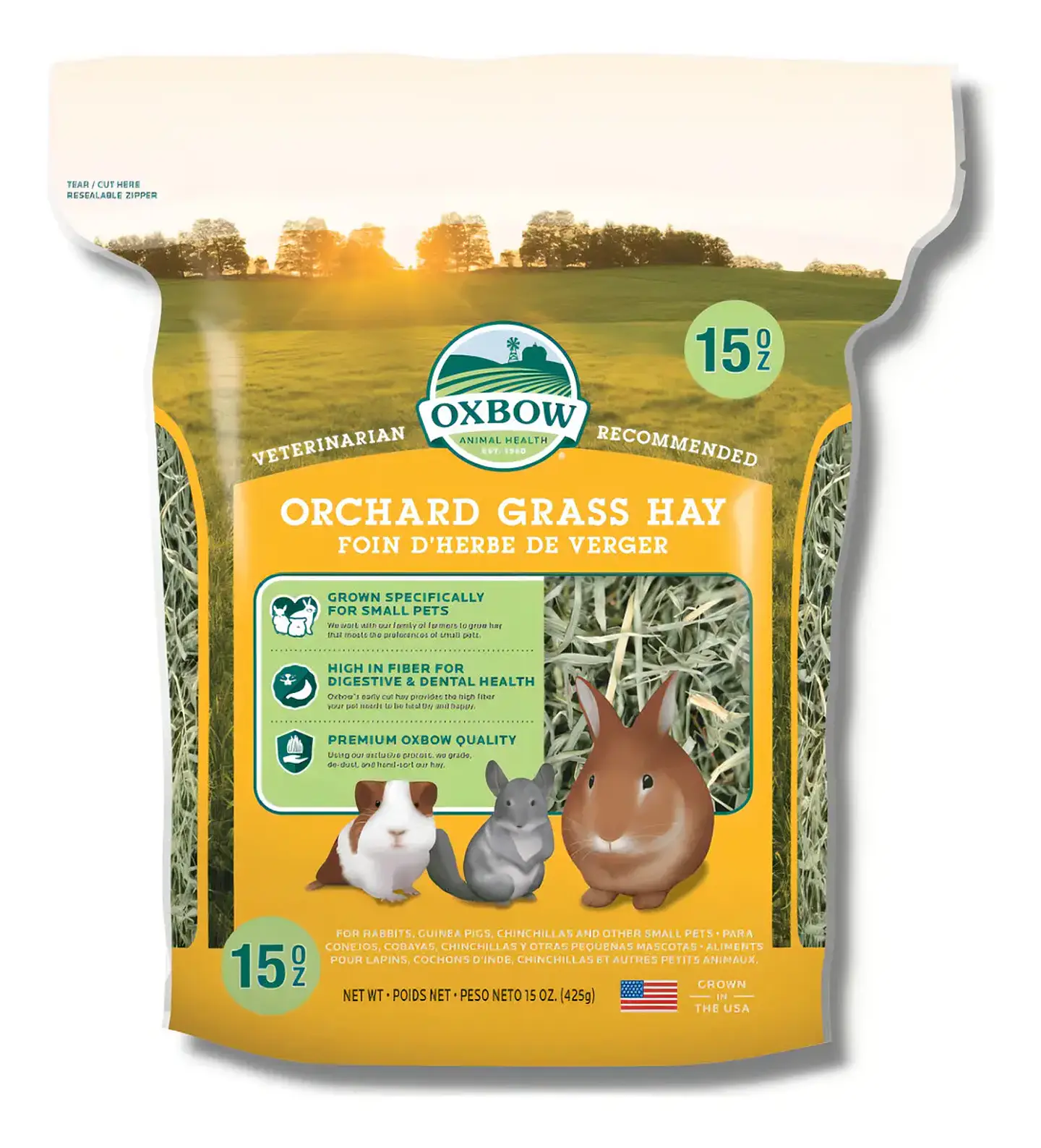 Oxbow Heno Orchard 1 Kg Para Conejos Chinchillas Cobayos Alto Fibra 3