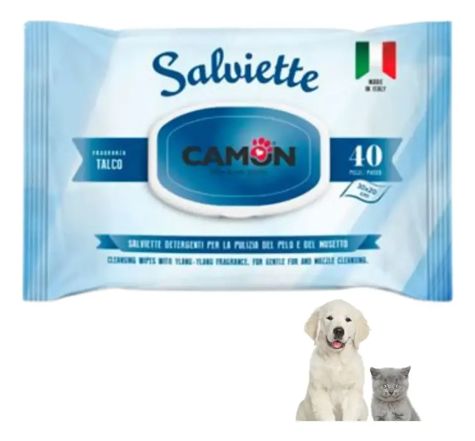 Salviette Toallitas Húmedas Perro Y/o Gato-40 Uds-talco 1