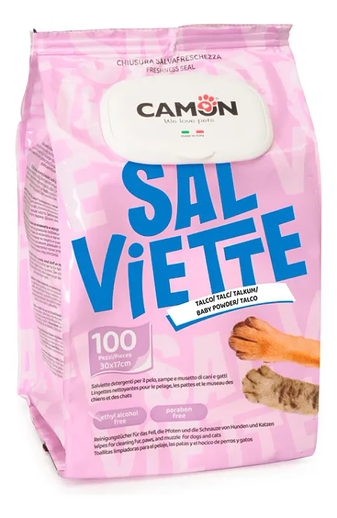 Salviette Toallitas Húmedas Perro Y/o Gato-100 Uds-talco