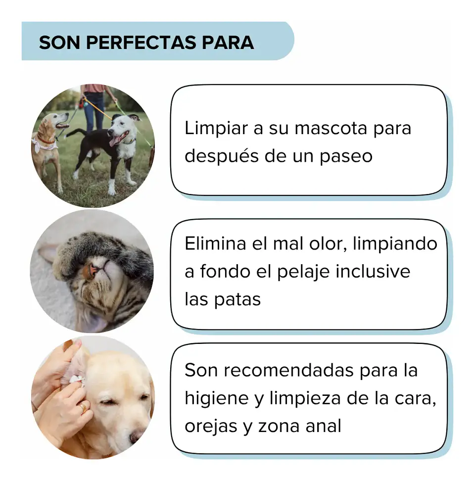 Panda Toallitas Húmedas Hipoalergénicas-100 Uds- Mascotas 3