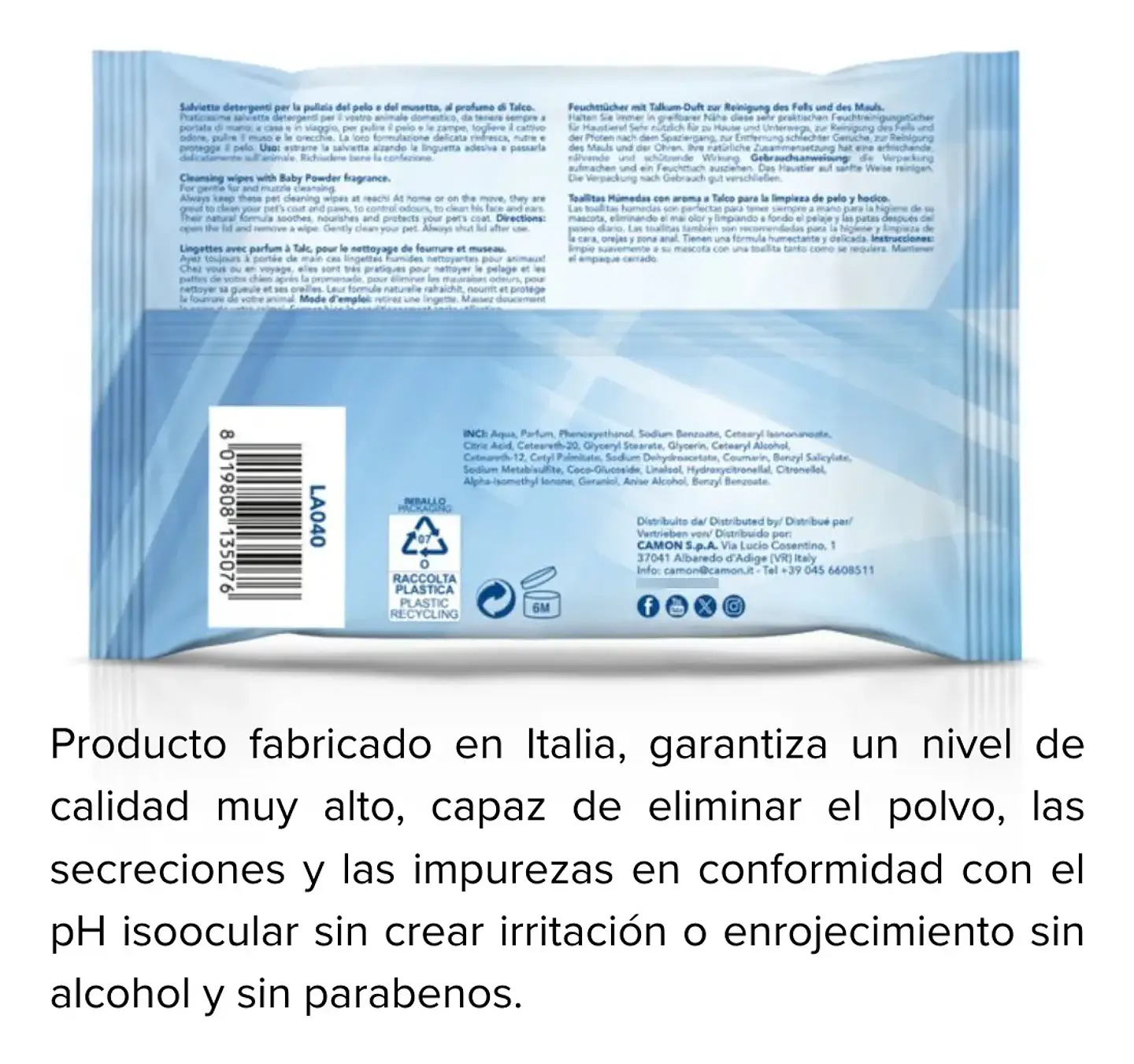 Salviette Toallitas Húmedas Perro Y/o Gato-40 Uds-talco 4