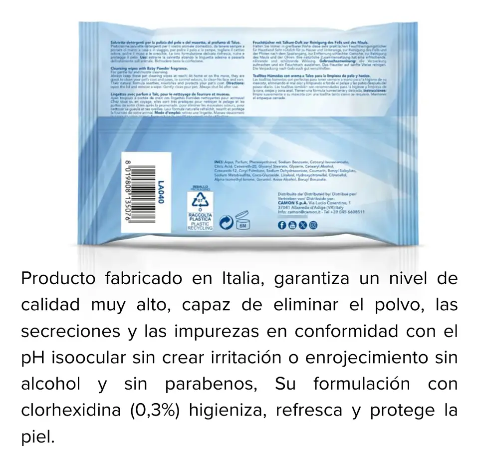 Salviette Toallitas Húmedas Perro Y/o Gato-clorexidina Y Mirra-40 Uds 6