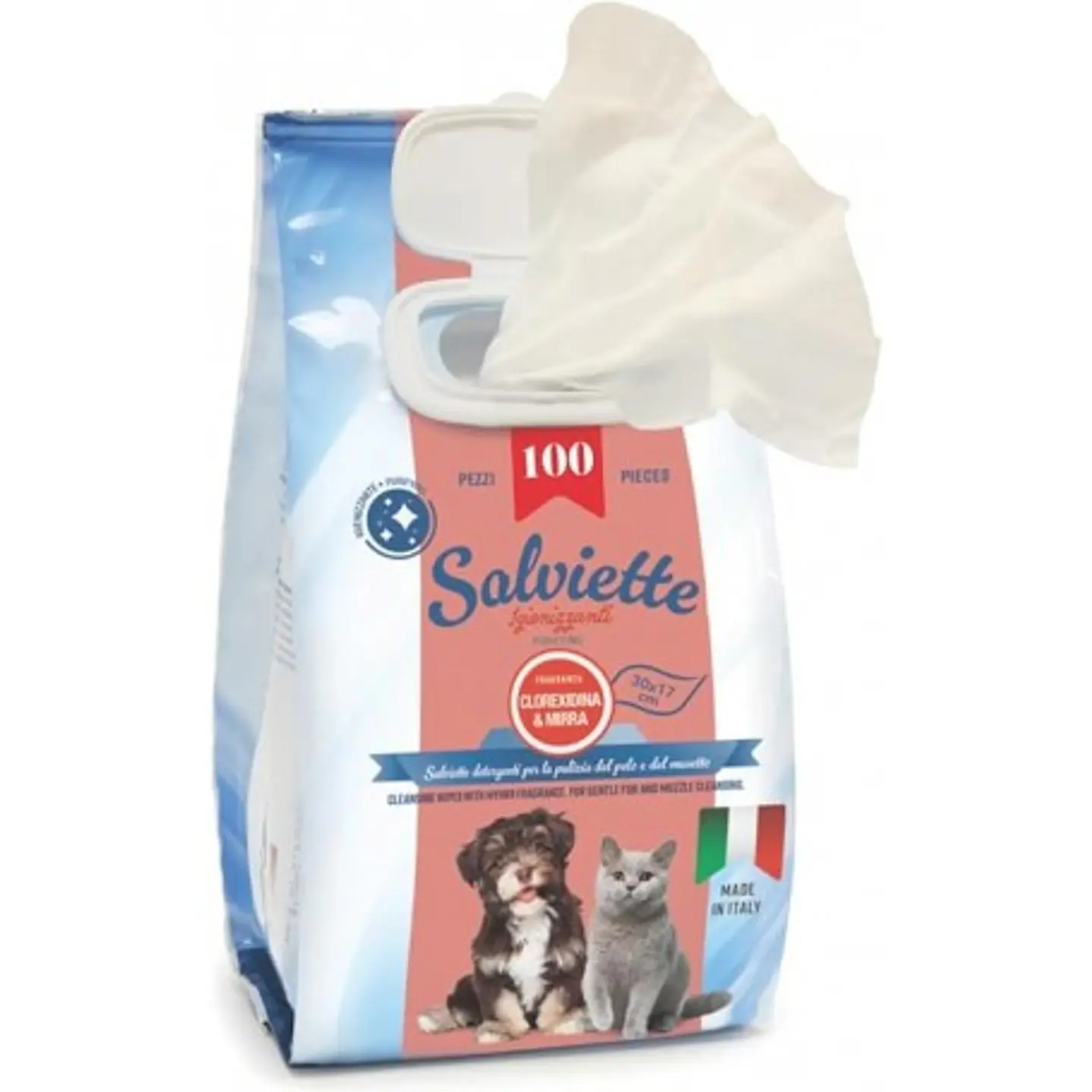Salviette Toallitas Húmedas-gato Perro-100 Unid-clorhexidina Y Mirra 130Gr 3