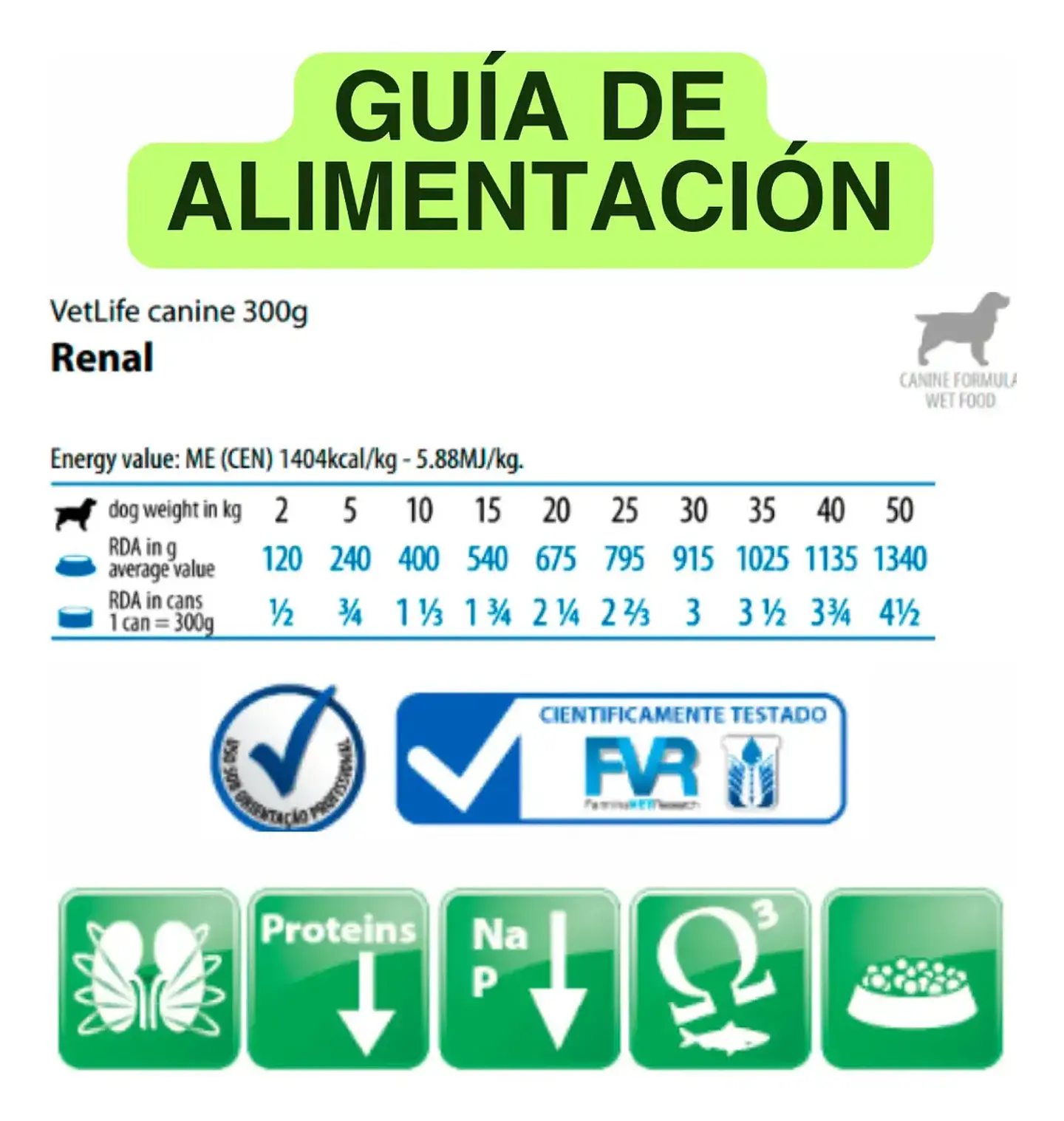 Vet Life Pack 3 Latas Vetlife - Renal Para Perros - Total 900 Gr. 4