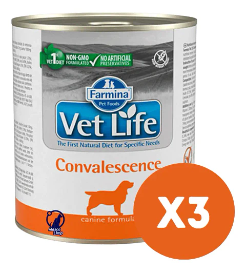 Vet Life Pack 3 Latas Canino Convalescence - 300 Gr C/u.