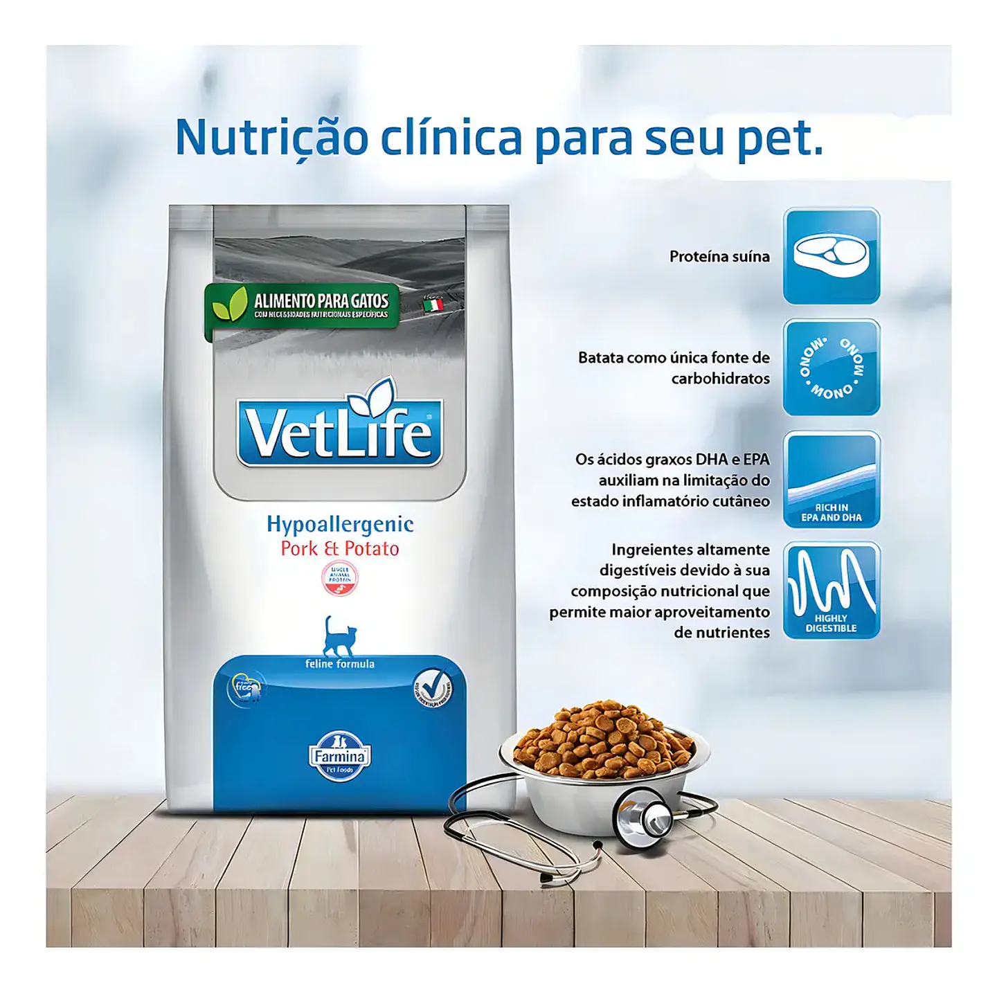 Vet Life Alimento Hipoalergénico Gato-cerdo Y Papa- 400 Gr - Vetlife 2