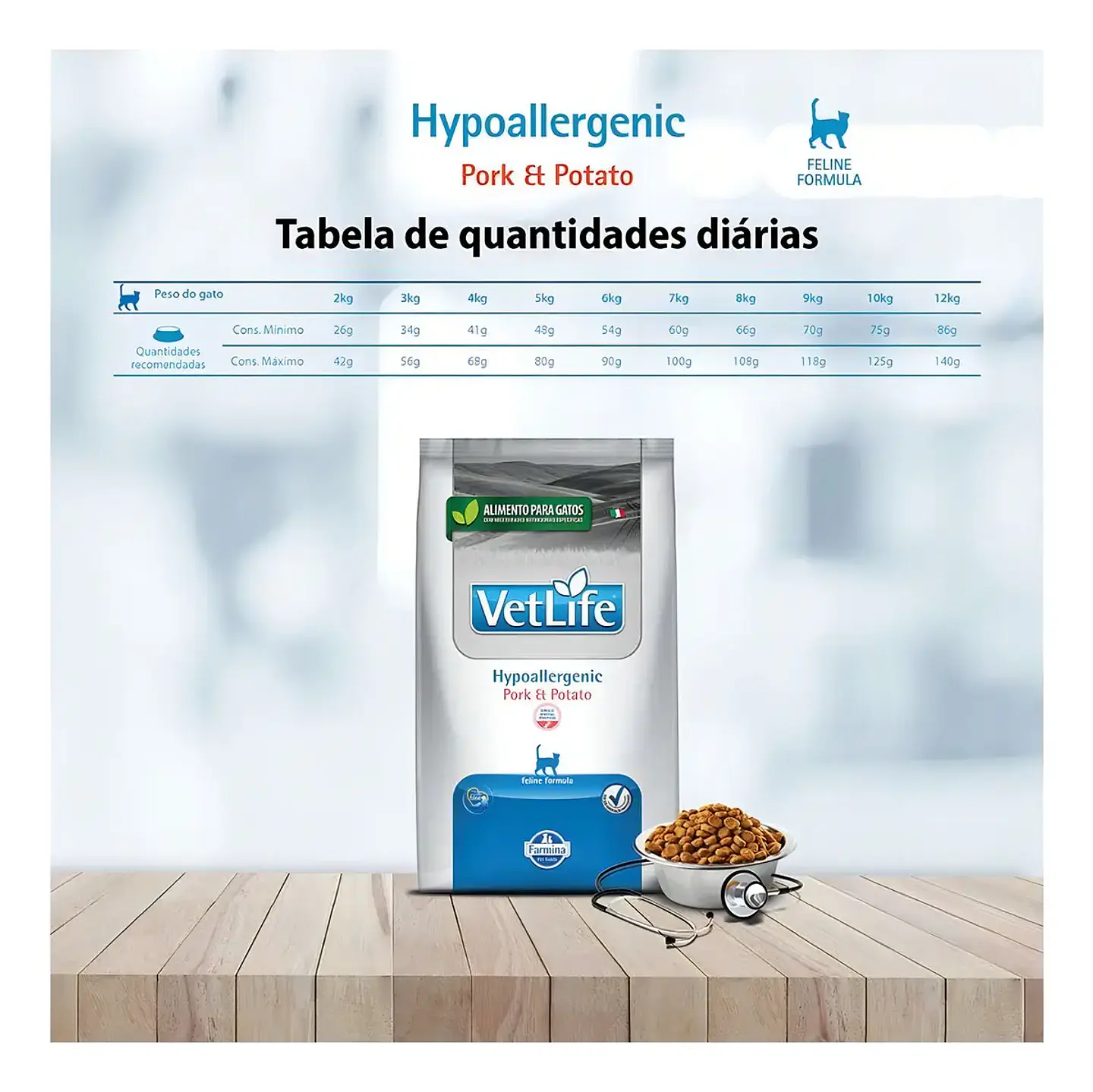 Vet Life Farmina Alimento Seco Hipoalergénico Gatos Cerdo Papa 2kg 5