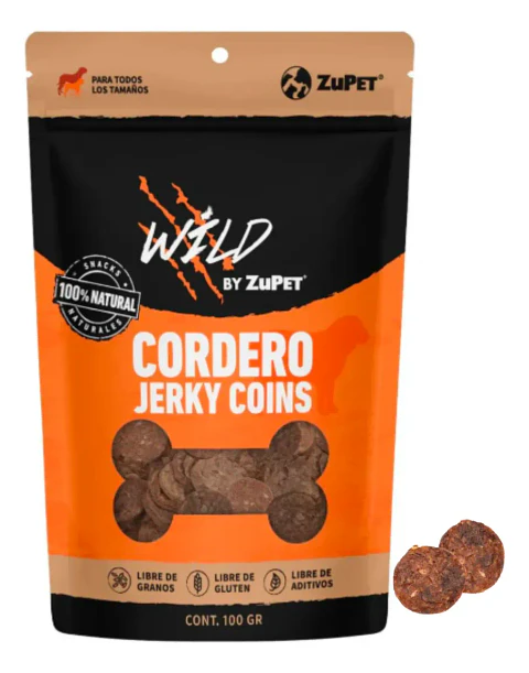 Zupet Snack Perros -wild-jerky Coins Sabor Cordero 100 Gr