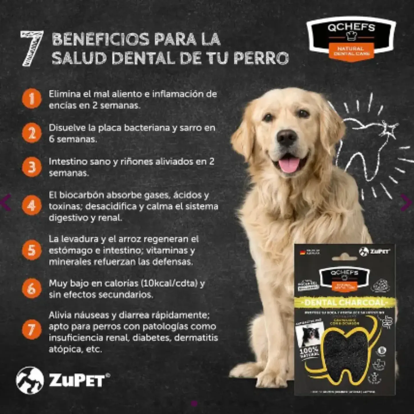 Zupet Tratamiento Dental Perro- Biocarbon-qchefs-80 Gr 2