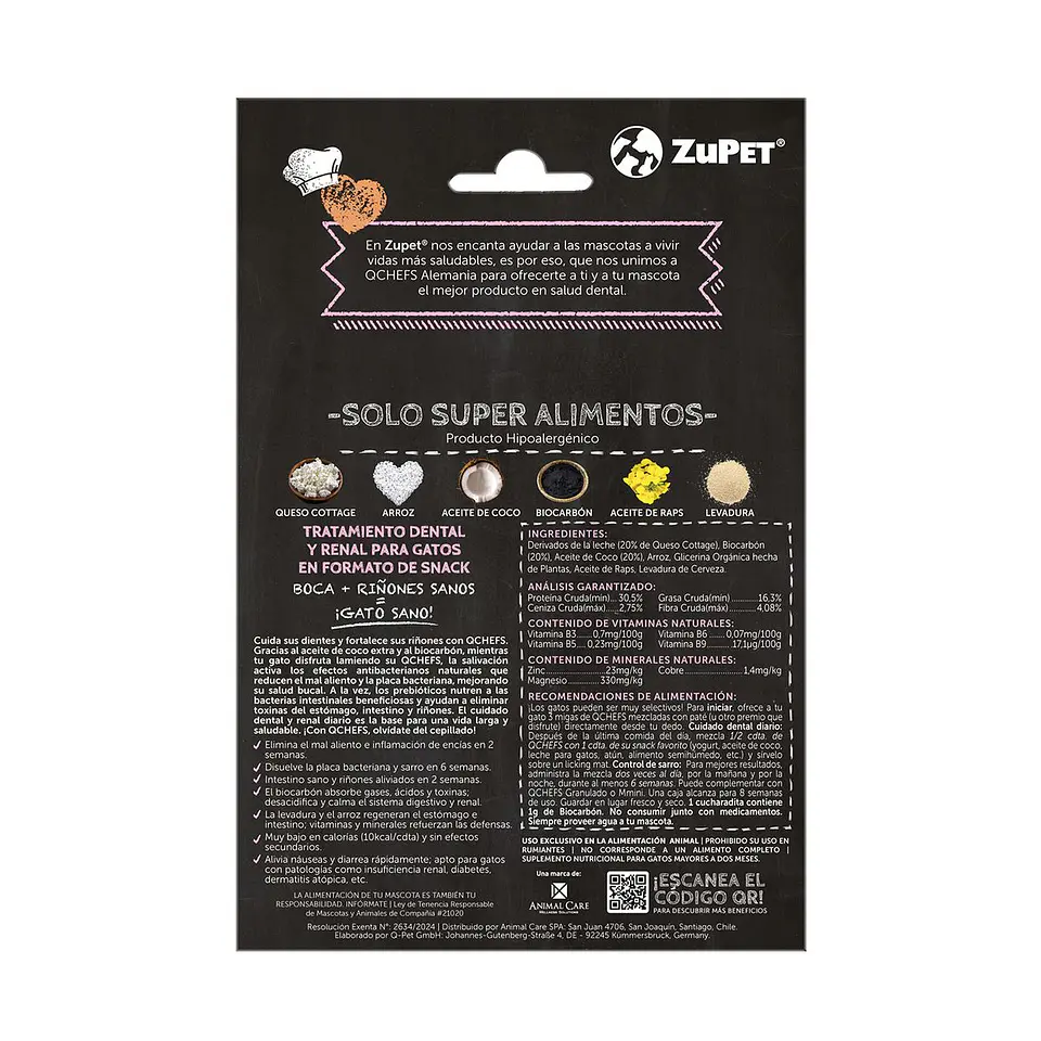 Zupet Tratamiento Dental Gato-qchefs-biocarbon-70 Gr 2
