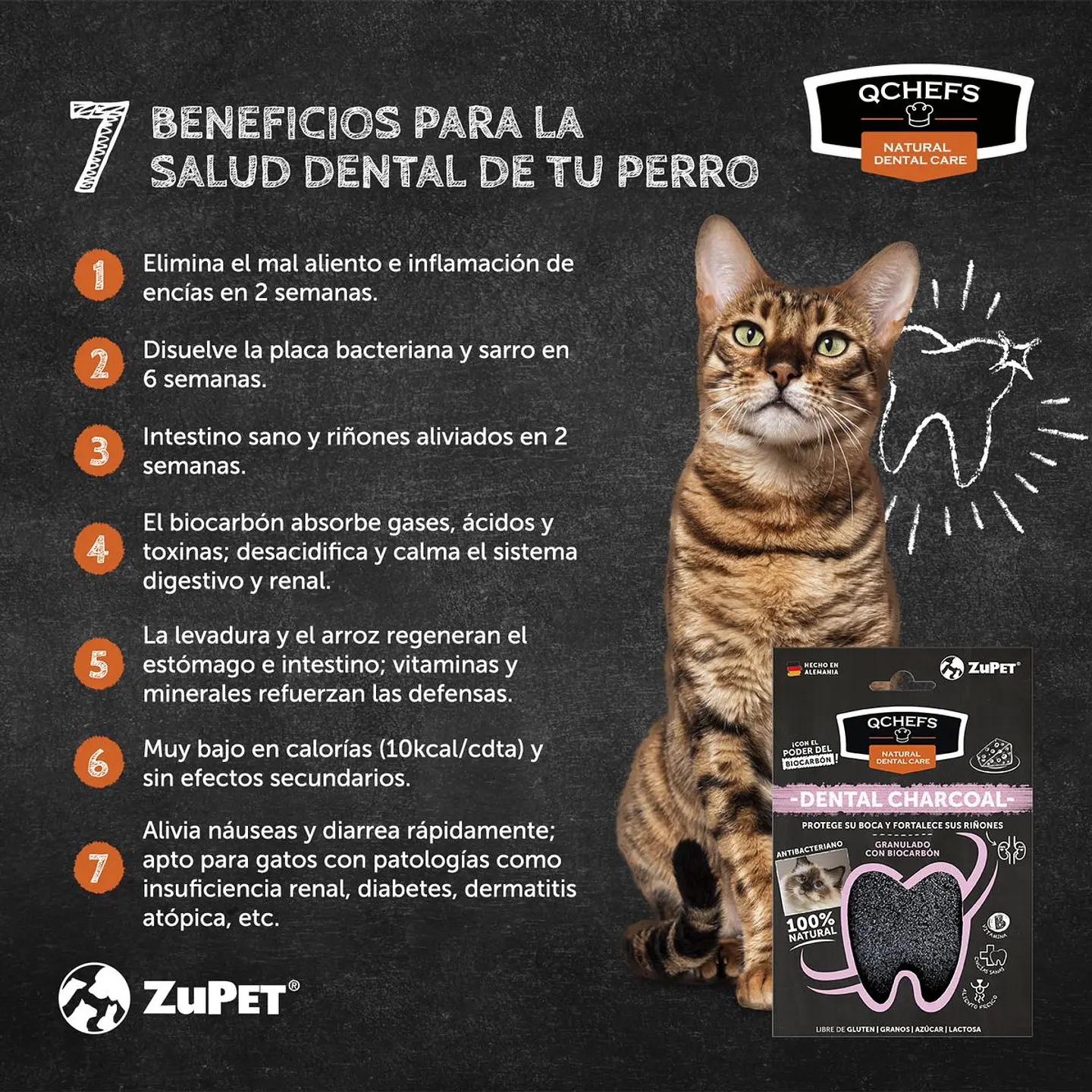 Zupet Tratamiento Dental Gato-qchefs-biocarbon-70 Gr 4