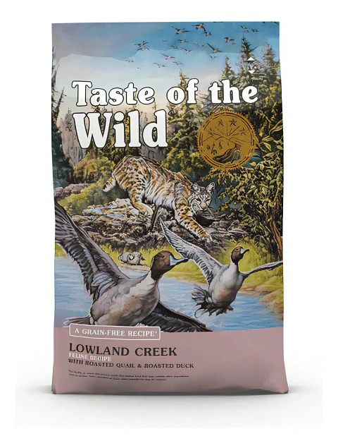 Taste of the Wild Lowland Creek Feline 14 Lb Alimento Para Gatos A Base De Codorniz Y Pato Libre De Granos 6.35kg