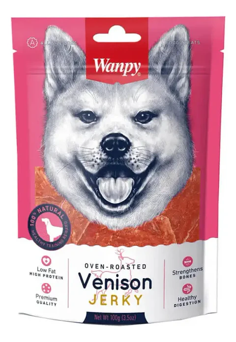 Wanpy Snack Jerky Dog Venison-100 Gr