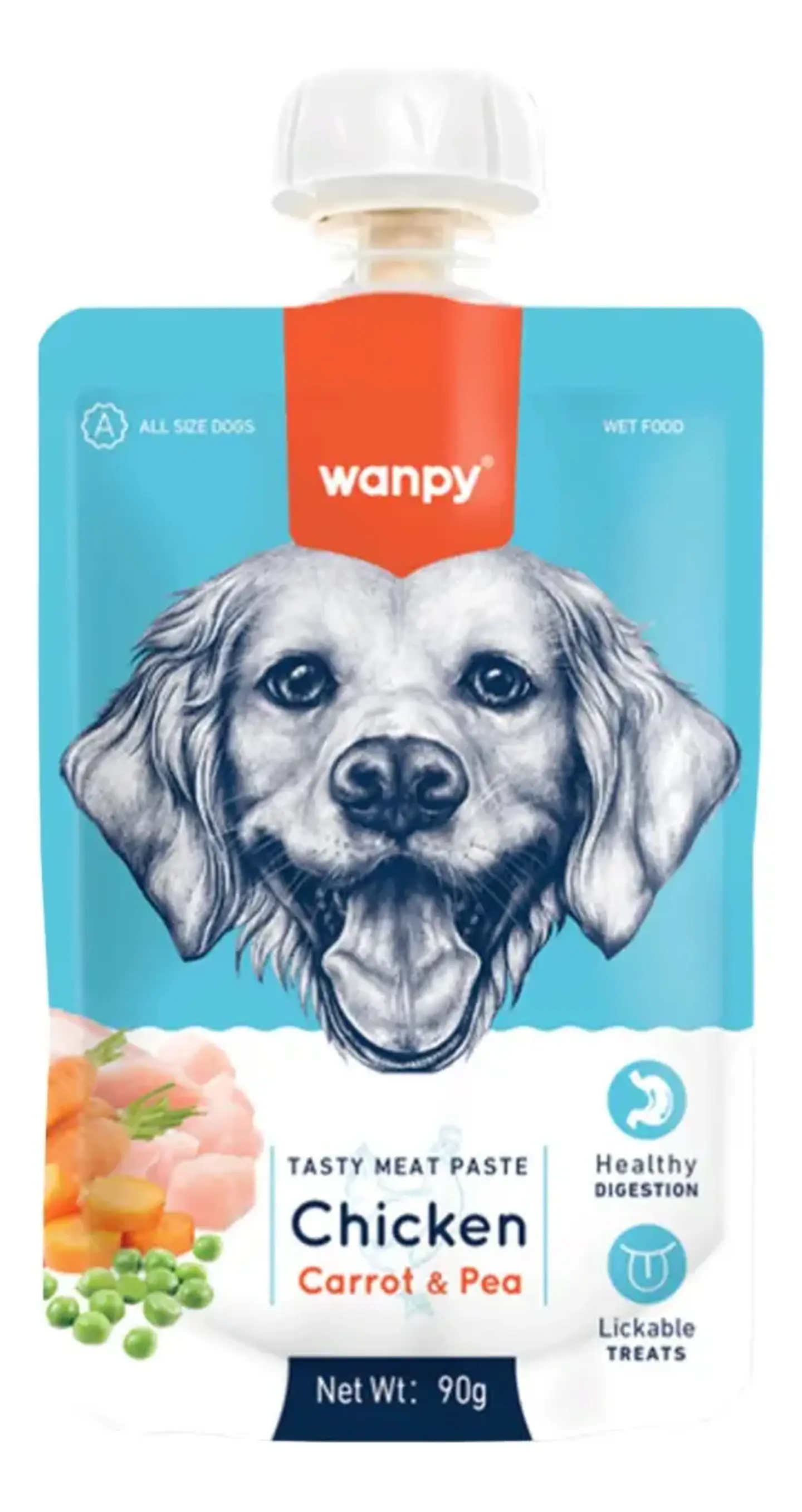 Wanpy Tasty Meat Paste Perro Pollo, Zanahoria Y Guisante 90g 1